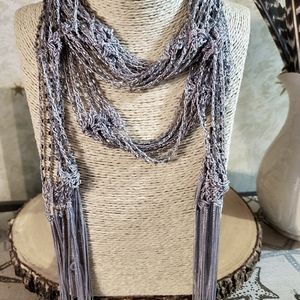 Cool Gray Scarf/Necklace
